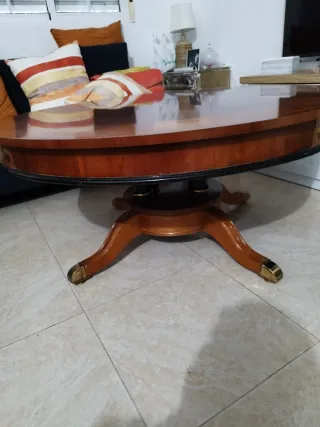 Mesa de salón nogal 110x53