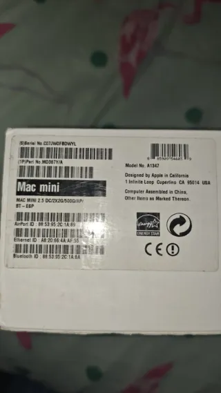 Mac Mini Apple 2012 Plata