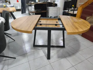 Mesa redonda extensible madera y metal