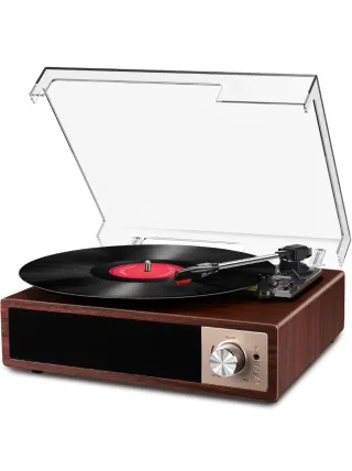 Tocadiscos Vintage Marrón Bluetooth