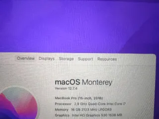 MacBook Pro 15" 2016 i7/16GB RAM/1TB SSD