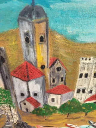 Cuadro Pintura óleo lienzo  tema marino vintage