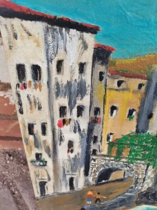 Cuadro Pintura óleo lienzo  tema marino vintage