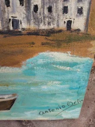 Cuadro Pintura óleo lienzo  tema marino vintage