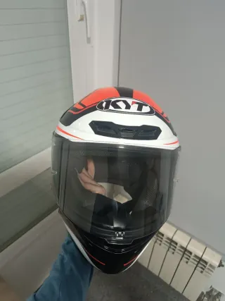 Casco Moto KYT Naranja y Blanco
