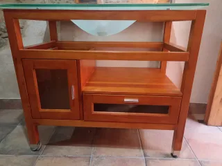 Mueble lavabo cerezo claro espejoREBAJADO