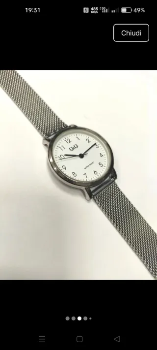 Orologio Q&Q Acciaio Quadrante Bianco