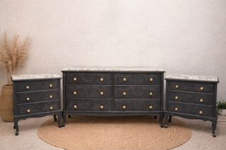 Cómoda restaurada mármol y madera