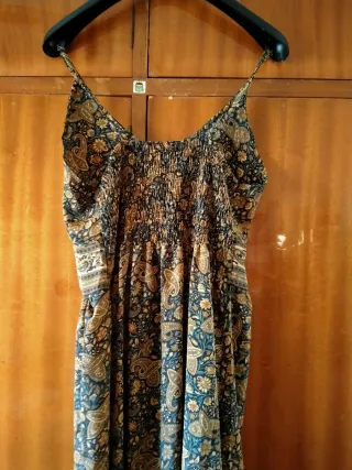 Vestido largo estampado mujer