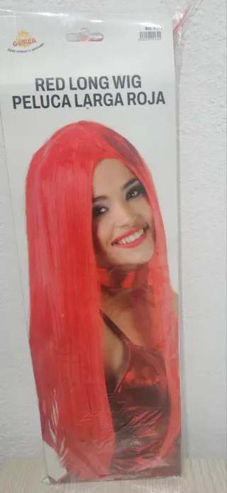 Peluca Larga Roja Guirca Talla Única