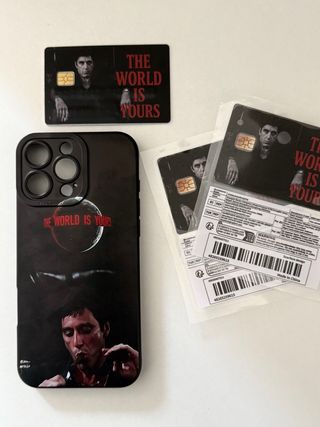 Funda iPhone 16 pro max + pegatina ( 1 ) Scarface