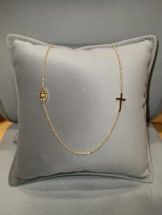 Gargantilla chapada oro 18klt con cruz