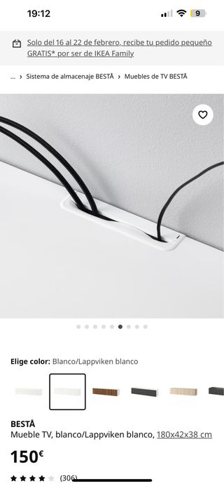 Mueble TV BESTÅ blanco sin puertas