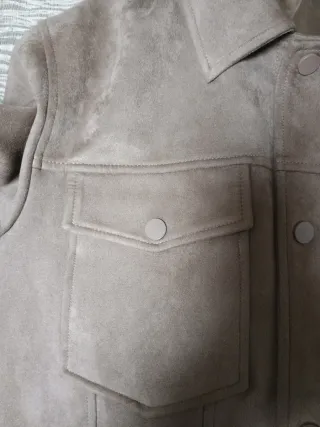 Chaqueta imitación ante hombre marrón