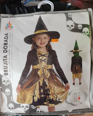 Disfraz Bruja Dorada Niña Talla 3-4