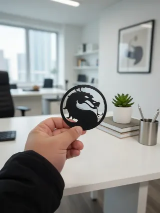 Mortal Kombat Logo Silver/Black