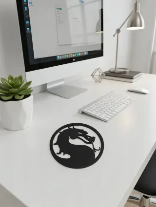 Mortal Kombat Logo Silver/Black