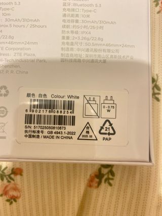 Auriculares ZTE Buds2 Nuevos Sin Abrir