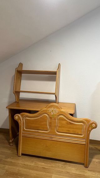 Pack Mesa, Estantería y Cabecero Pino