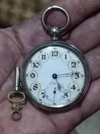Reloj de bolsillo antiguo plata 47mm