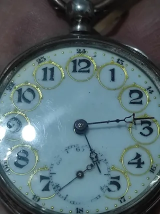 Reloj de bolsillo antiguo plata 47mm