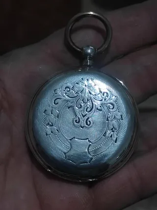 Reloj de bolsillo antiguo plata 47mm