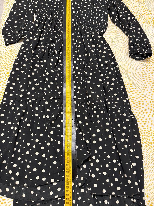 Abito Bay pois nero con cintura