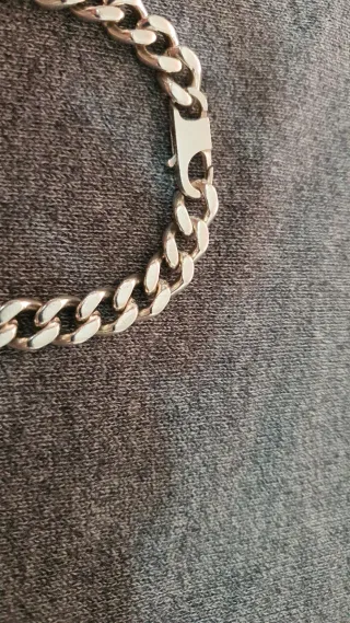 Cadena Barbada y Pulsera Esclava de Plata 925