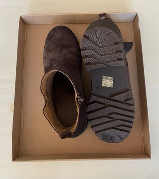 Botín de ante Porronet cuña marrón