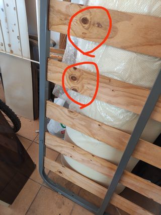 Cama Matrimonio Madera y Tela