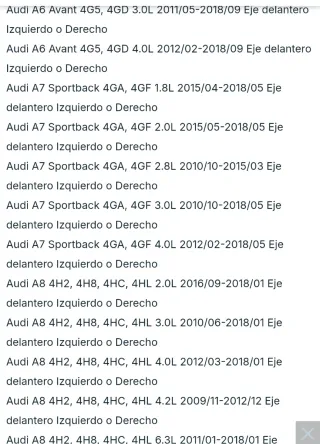 Conjunto Eje Delantero CV Audi A6 A-7 A-8 A-PREMIU