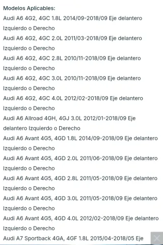 Conjunto Eje Delantero CV Audi A6 A-7 A-8 A-PREMIU