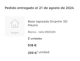 Base tapizada cama 90