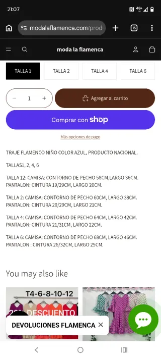 Traje de flamenca para niño