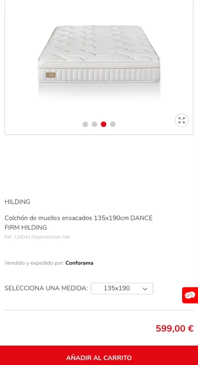 Colchón Hilding 135x190 cm NUEVO