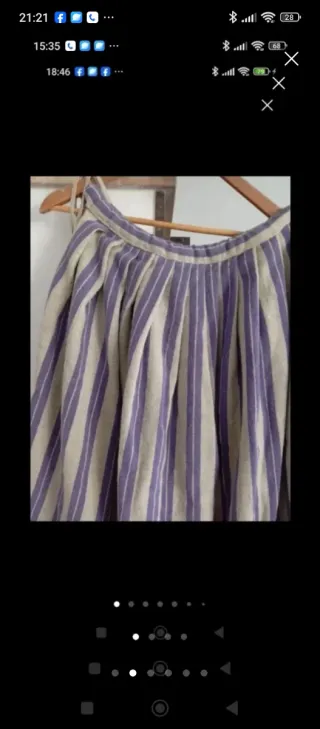 Falda huertana beige y morada