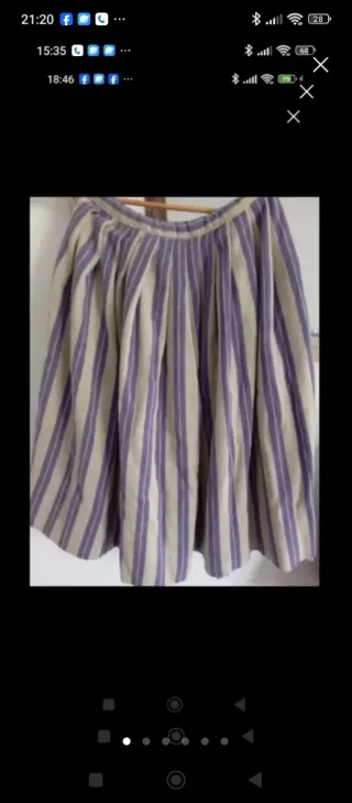 Falda huertana beige y morada