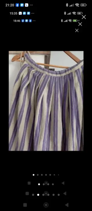 Falda huertana beige y morada