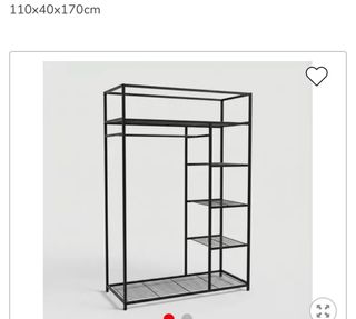 Roupeiro/Armário Metal Preto Novo 110x40x170cm