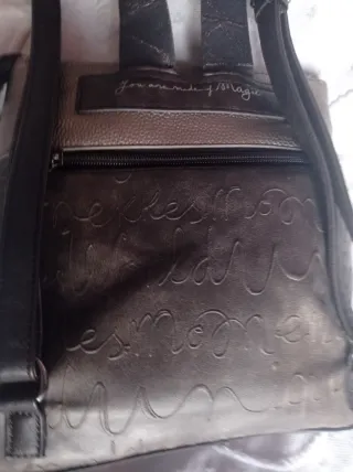 Bolso mochila Aneke beige y verde