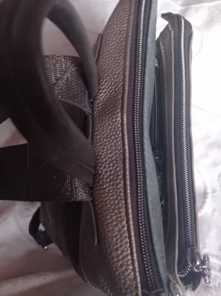 Bolso mochila Aneke beige y verde