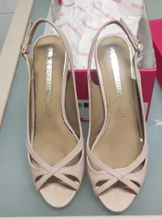 Sandalias Mariamare tacón alto beige/rosa