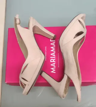 Sandalias Mariamare tacón alto beige/rosa