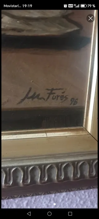 Cuadro Bodegón Aves. Marco Dorado