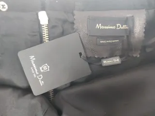 Falda de piel Massimo Dutti Negra Talla 42