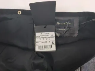 Falda de piel Massimo Dutti Negra Talla 42