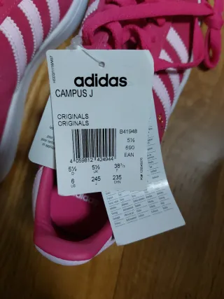 Zapatillas Adidas Campus J Rosa Talla 38.5