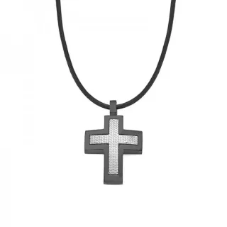 Cruz Xernus Acero Bicolor Negro 1081-AA Relieve