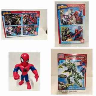 Lote Spiderman: Puzzles, Figura y Mega Bloks