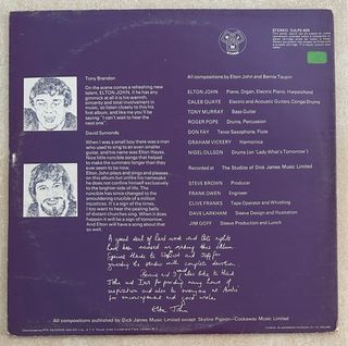 ELTON JOHN VINILO LP EMPTY SKY 1969